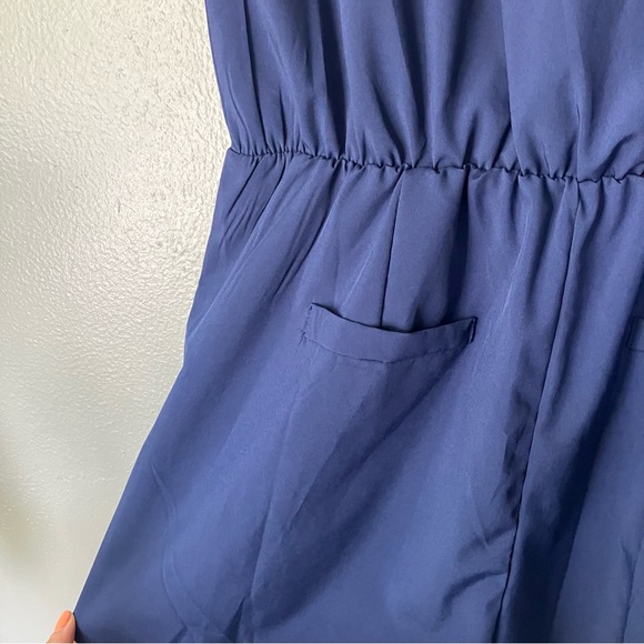 Elegant Navy Blue Sleeveless romper - Picture 6 of 6